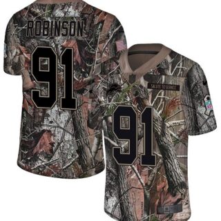 Nike Lions #91 A'Shawn Robinson Camo Men's Stitched NFL Limited Rush Realtree Jersey
