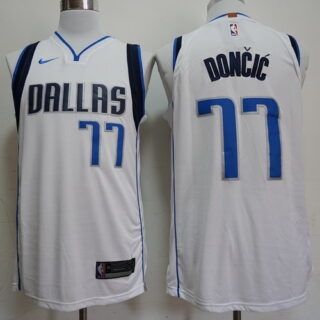 Nike Mavericks 77 Luka Doncic White Nike Swingman Jersey