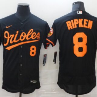 Nike Men's Baltimore Orioles #8 Cal Ripken Jr Black Authentic Player MLB Jersey