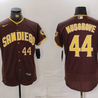 Nike Men's San Diego Padres #44 Musgrove Brown Tan Authentic Alternate Player Jerseys