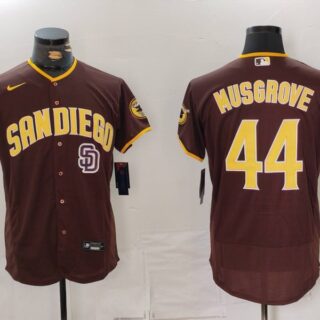 Nike Men's San Diego Padres #44 Musgrove Brown Tan Authentic Alternate Player Jerseys