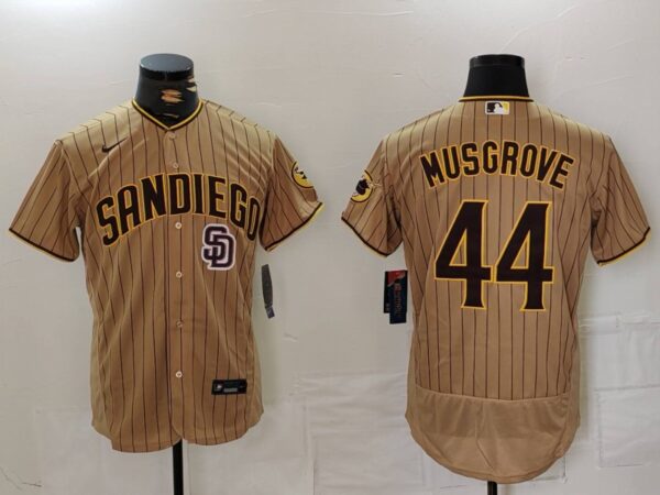 Nike Men's San Diego Padres #44 Musgrove Tan Brown Authentic Alternate Player Jerseys
