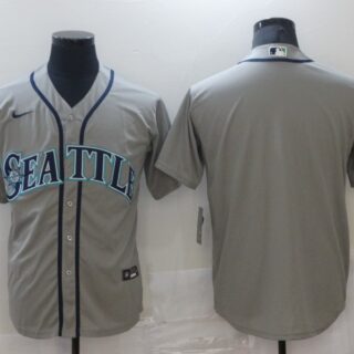 Nike Men's Seattle Mariners Grey Stitched MLB Blank Cool Base Nike Jersey