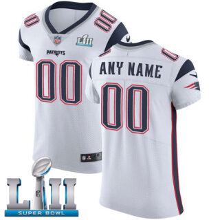 Nike NFL New England Patriots Vapor Untouchable Customized Super Bowl LII Elite White Road Men's Jersey