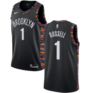 Nike Nets #1 D'Angelo Russell Black NBA Swingman City Edition 2018 19 Jersey