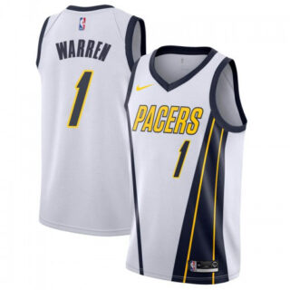 Nike Pacers #1 TJ Warren White NBA Swingman Earned Edition Jersey