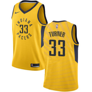 Nike Pacers #33 Myles Turner Gold NBA Swingman Statement Edition Jersey