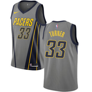Nike Pacers #33 Myles Turner Gray NBA Swingman City Edition 2018 19 Jersey