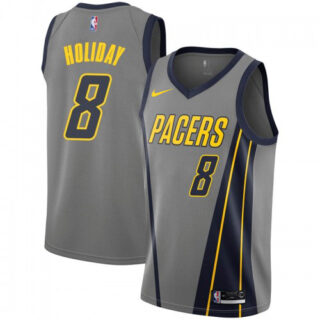 Nike Pacers #8 Justin Holiday Gray NBA Swingman City Edition 2018 19 Jersey