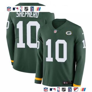 Nike Packers #10 Darrius Shepherd Green Team Color Men's Stitched NFL Limited Therma Long Sleeve Jersey