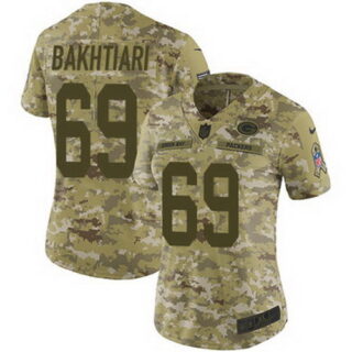 Nike Packers #69 David Bakhtiari Camo Women's Stitched NFL Limited 2018 Salute to Service Jersey