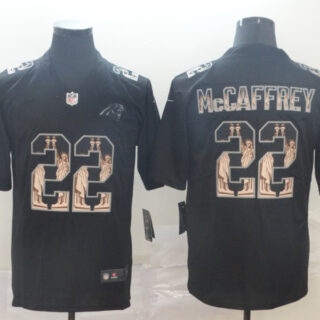 Nike Panthers 22 Christian McCaffrey Black Statue Of Liberty Limited Jersey
