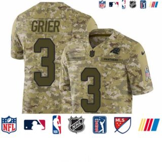 Nike Panthers #3 Will Grier Camo Men's Stitched NFL Limited 2018 Salute To Service Jersey