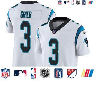 Nike Panthers #3 Will Grier White Men's Stitched NFL 100th Season Vapor Untouchable Limited Jersey