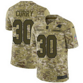 Nike Panthers #30 Stephen Curry Camo Men's Stitched NFL Limited 2018 Salute To Service Jersey