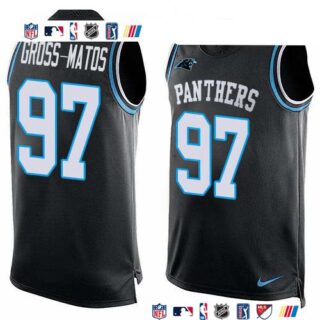 Nike Panthers #97 Yetur Gross-Matos Black Team Color Men's Stitched NFL Limited Tank Top Jersey