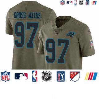 Nike Panthers #97 Yetur Gross-Matos Olive Men's Stitched NFL Limited 2017 Salute To Service Jersey