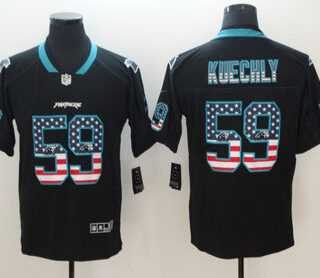 Nike Panthers 59 Luke Kuechly Black USA Flag Color Rush Limited Jersey