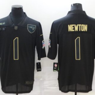 Nike Patriots 1 Cam Newton Black 2020 Salute To Service Limited Jersey