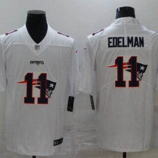 Nike Patriots 11 Julian Edelman White Shadow Logo Limited Jersey
