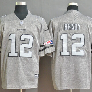 Nike Patriots 12 Tom Brady 2019 Gray Gridiron Gray Vapor Untouchable Limited Jersey