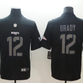 Nike Patriots 12 Tom Brady Black Vapor Impact Limited Jersey