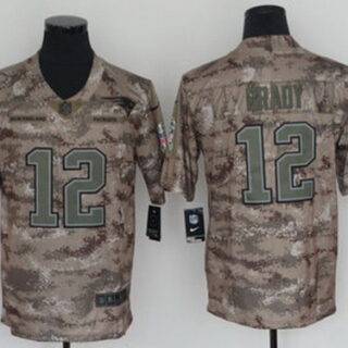 Nike Patriots 12 Tom Brady Camo Salute To Service Limited Jersey