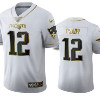 Nike Patriots 12 Tom Brady White 100th Season Vapor Untouchable Limited Jersey