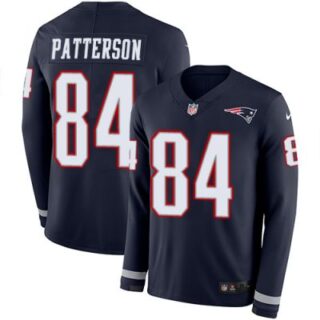 Nike Patriots #84 Blue Men's NFL Limited Therma Long Sleeve Jersey