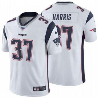 Nike Patriots 37 Damien Harris White 100th Season Vapor Untouchable Limited Jersey