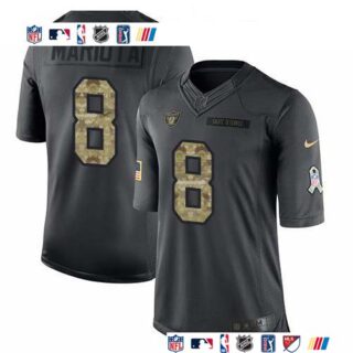 Nike Raiders #8 Marcus Mariota Black Men's Stitched NFL Limited 2016 Salute to Service Jersey