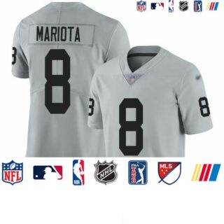 Nike Raiders #8 Marcus Mariota Silver Men's Stitched NFL Limited Inverted Legend Jersey