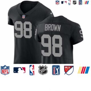 Nike Raiders #98 Trent Brown Black Team Color Men's Stitched NFL Vapor Untouchable Elite Jersey