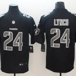 Nike Raiders 24 Marshawn Lynch Black Impact Rush Limited Jersey