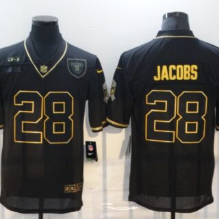 Nike Raiders 28 Josh Jacobs Black Gold 2020 Salute To Service Limited Jersey