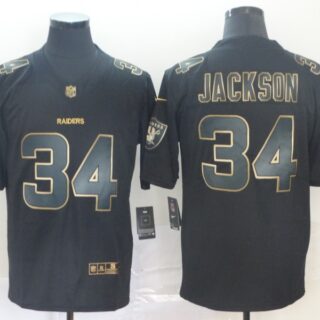 Nike Raiders 34 Bo Jackson Black Gold Vapor Untouchable Limited Jersey