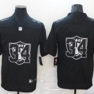 Nike Raiders 34 Bo Jackson Black Shadow Logo Limited Jersey