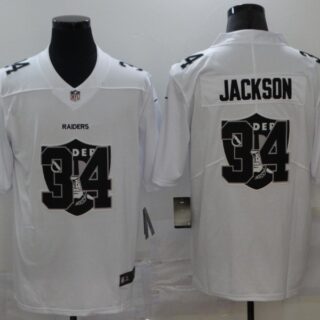 Nike Raiders 34 Bo Jackson White Shadow Logo Limited Jersey