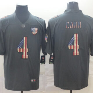 Nike Raiders 4 Derek Carr 2019 Salute To Service USA Flag Fashion Limited Jersey