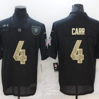 Nike Raiders 4 Derek Carr Black Camo 2020 Salute To Service Limited Jersey