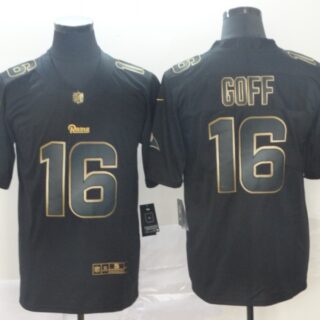 Nike Rams 16 Jared Goff Black Gold Vapor Untouchable Limited Jersey