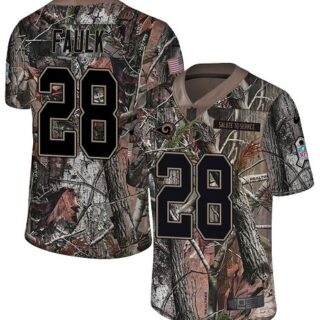 Nike Rams #28 Marshall Faulk Camo Men's Stitched NFL Limited Rush Realtree Jersey