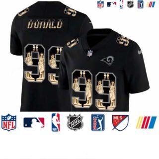 Nike Rams 99 Aaron Donald Black Statue Of Liberty Limited Jersey