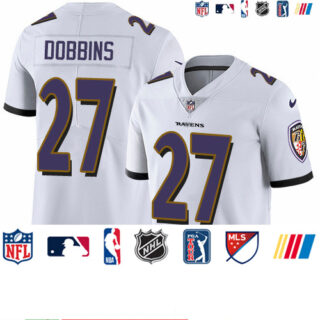 Nike Ravens #27 J.K. Dobbins White Men's Stitched NFL Vapor Untouchable Limited Jersey