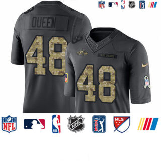 Nike Ravens #48 Patrick Queen Black Men's Stitched NFL Limited 2016 Salute to Service Jersey