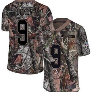 Nike Ravens #9 Justin Tucker Camo Men's Stitched NFL Limited Rush Realtree Jersey