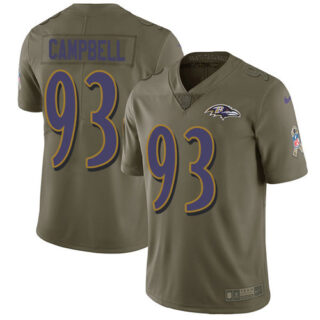 Nike Ravens #93 Calais Campbell Olive Men's Stitched NFL Limited 2017 Salute To Service Jersey