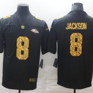 Nike Ravens 8 Lamar Jackson Black Leopard Vapor Untouchable Limited Jersey