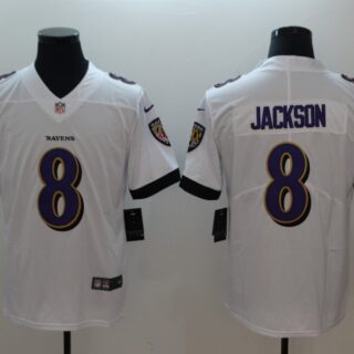 Nike Ravens 8 Lamar Jackson White Vapor Untouchable Limited Jersey