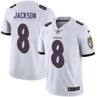Nike Ravens 8 Lamar Jackson White Youth Vapor Untouchable Limited Jersey